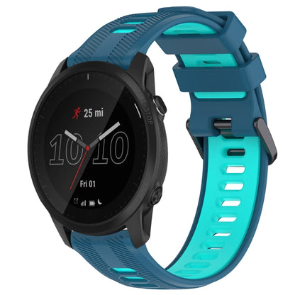 For Garmin Forerunner 945 Sports Two-Color Silicone Watch Band(Blue+Teal) - Watch Bands by PMC Jewellery | Online Shopping South Africa | PMC Jewellery