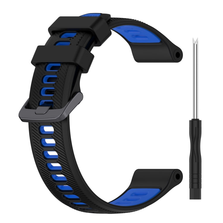 For Garmin Instinct Sports Two-Color Silicone Watch Band(Black+Blue) - Watch Bands by PMC TechLife | Online Shopping South Africa | PMC TechLife