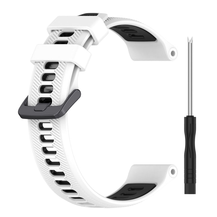 For Garmin Fenix 5 Sports Two-Color Silicone Watch Band(White+Black) - Watch Bands by PMC Jewellery | Online Shopping South Africa | PMC Jewellery