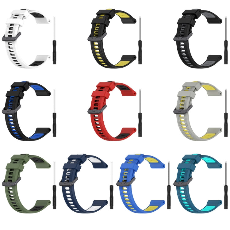 For Garmin Forerunner 935 Sports Two-Color Silicone Watch Band(Black+Grey) - Watch Bands by PMC TechLife | Online Shopping South Africa | PMC TechLife