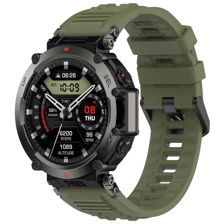 For Amazfit T-Rex Ultra Silicone Sports Watch Band(Dark Green) - Watch Bands by PMC Jewellery | Online Shopping South Africa | PMC Jewellery