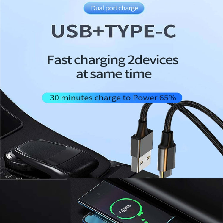 P35 48W PD30W + QC3.0 18W USB Transparent Car Charger with Type-C to 8 Pin Phone Data Cable(Transparent) - Car Charger by PMC Jewellery | Online Shopping South Africa | PMC Jewellery