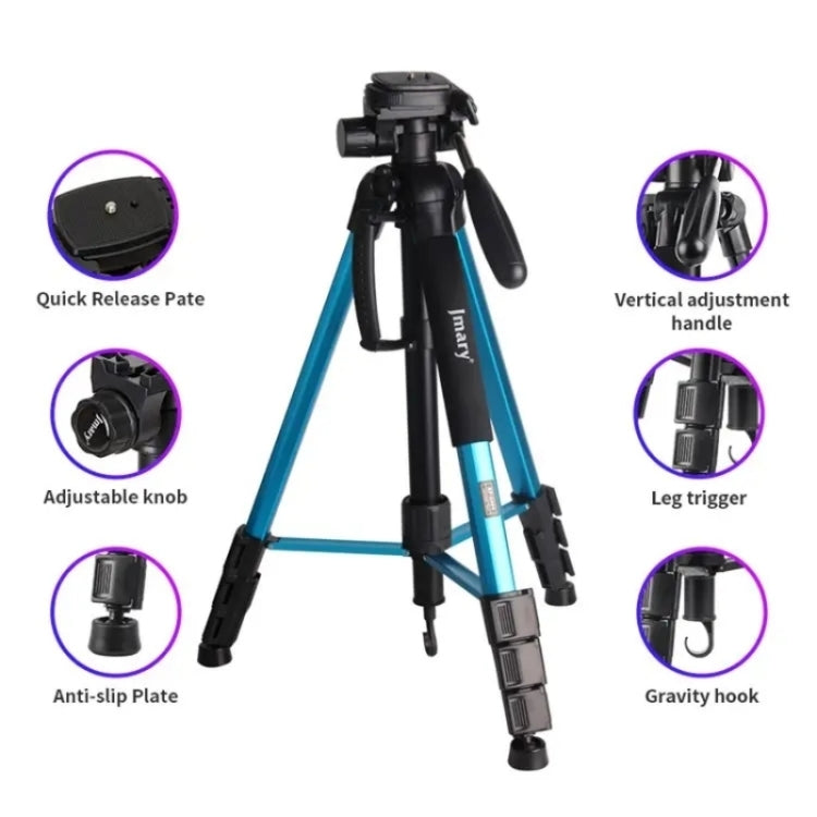 JMARY KP2264 Portable Detachable Tripod Mobile Phone SLR Camera Aluminium Alloy Stand(Blue) - Tripods by Jmary | Online Shopping South Africa | PMC Jewellery | Buy Now Pay Later Mobicred