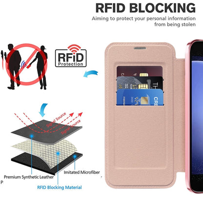 For Samsung Galaxy S23 FE 5G Shield Magsafe RFID Anti-theft Rhombus Leather Phone Case(Pink) - Galaxy S23 FE 5G Cases by PMC Jewellery | Online Shopping South Africa | PMC Jewellery