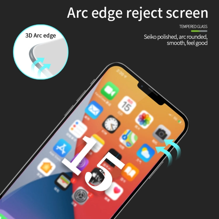 For iPhone 15 PINWUYO 9H 3D Curved Full Screen Explosion-proof Tempered Glass Film(Black) - free shipping - PMC TechLife - Order now!