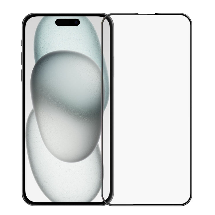 For iPhone 15 Plus PINWUYO 9H 3D Curved Full Screen Explosion-proof Tempered Glass Film(Black) - iPhone 15 Plus Tempered Glass by PINWUYO | Online Shopping South Africa | PMC TechLife | Buy Now Pay Later Mobicred