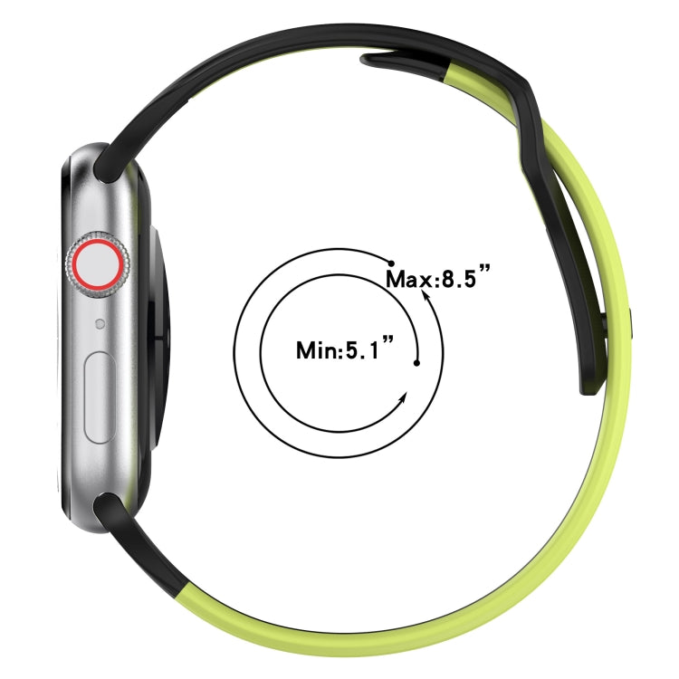 For Apple Watch 38mm Double Color Silicone Watch Band(Grey+White) - Watch Bands by PMC TechLife | Online Shopping South Africa | PMC TechLife