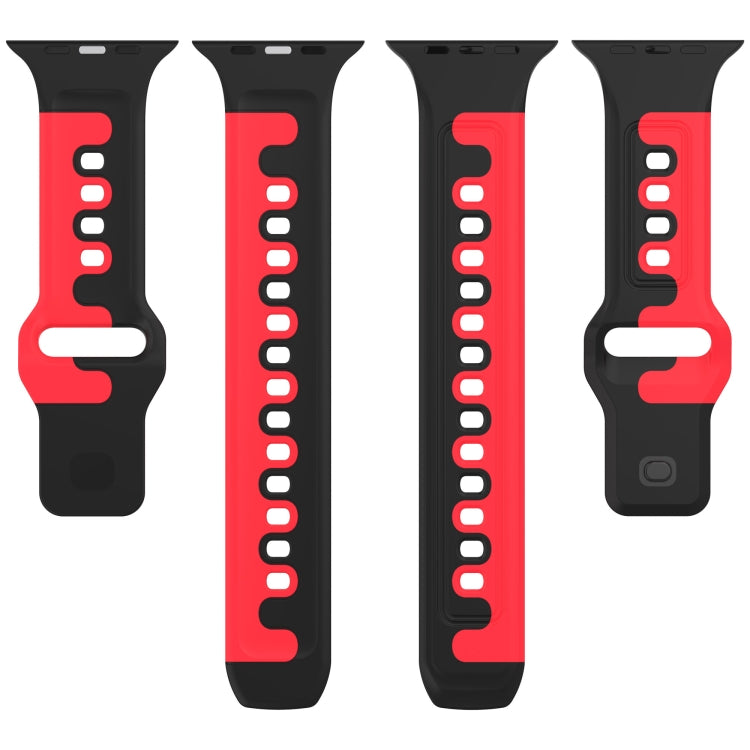 For Apple Watch 4 40mm Double Color Silicone Watch Band(Black+Grey) - Watch Bands by PMC TechLife | Online Shopping South Africa | PMC TechLife