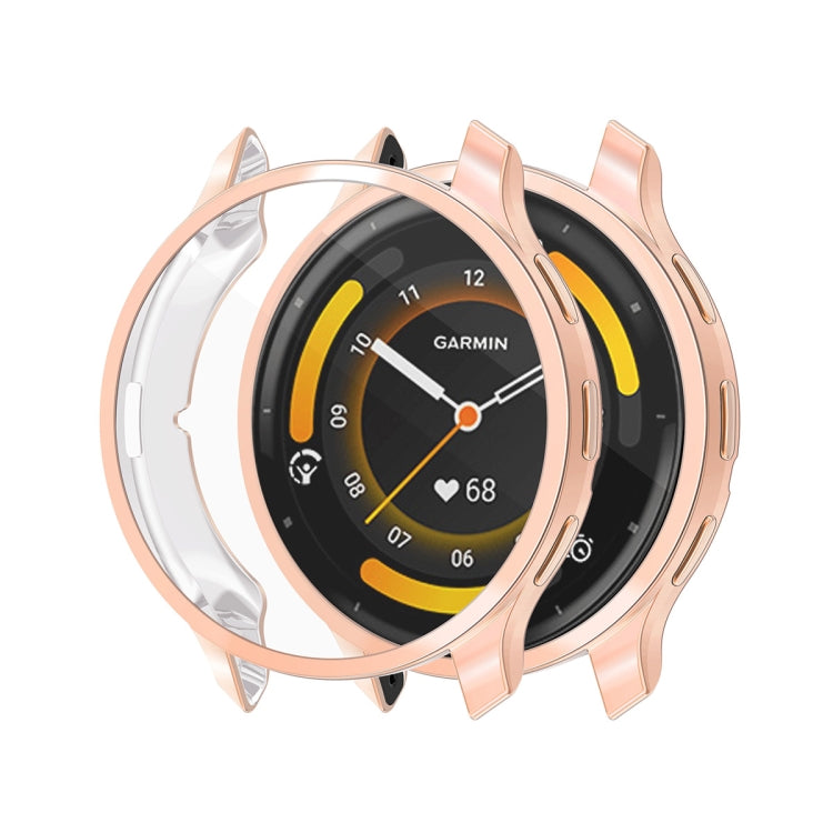 For Garmin Venu 3 ENKAY Hat-Prince Full Coverage Electroplated TPU Watch Case with Screen Protection(Rose Gold) - Watch Cases by ENKAY | Online Shopping South Africa | PMC Jewellery