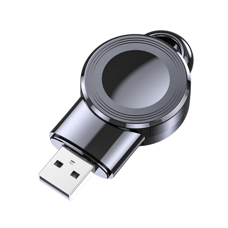 For Apple Watch Aluminum USB Watch Wireless Charger(Black) - Charger / Holder by PMC TechLife | Online Shopping South Africa | PMC TechLife