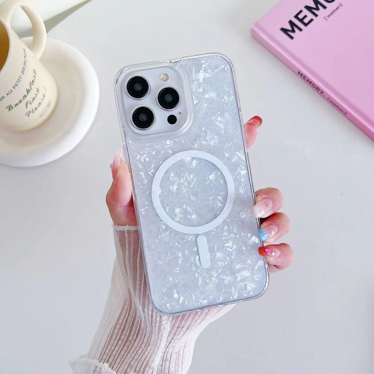 For iPhone 12 Pro Max Shell Texture MagSafe TPU Phone Case(White) - iPhone 12 Pro Max Cases by PMC TechLife | Online Shopping South Africa | PMC TechLife | Buy Now Pay Later Mobicred