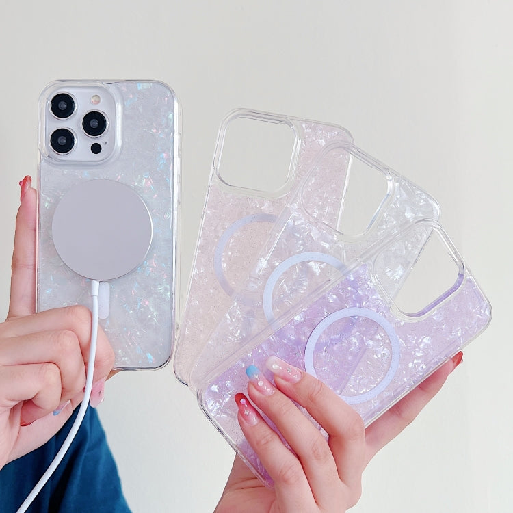 For iPhone 15 Shell Texture MagSafe TPU Phone Case(Purple) - free shipping - PMC TechLife - Order now!