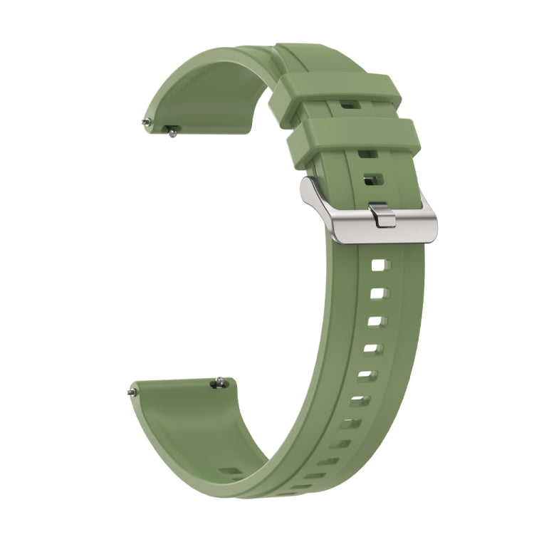 For Huawei Watch 4 Tire Pattern Silver Buckle Silicone Watch Band(Green) - Watch Bands by PMC TechLife | Online Shopping South Africa | PMC TechLife
