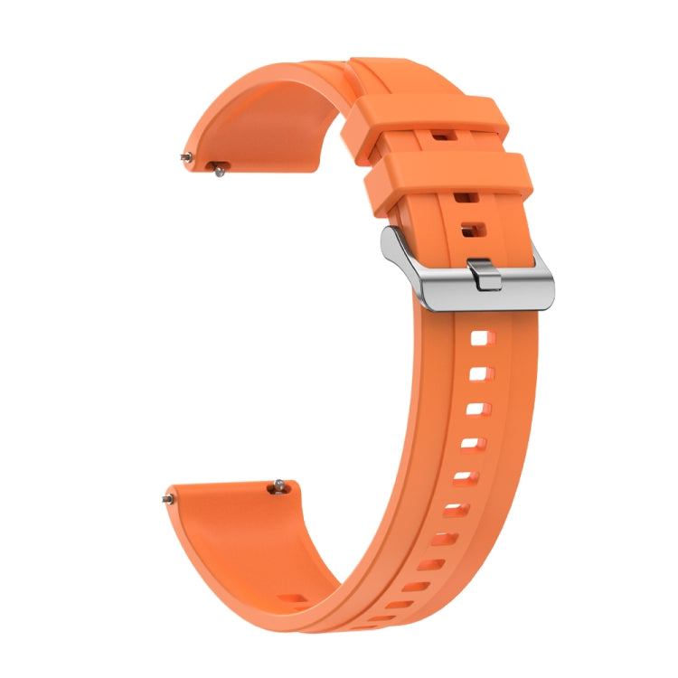 For Huawei Watch3 Pro New / GT Runner Tire Pattern Silver Buckle Silicone Watch Band(Orange) - Watch Bands by PMC TechLife | Online Shopping South Africa | PMC TechLife