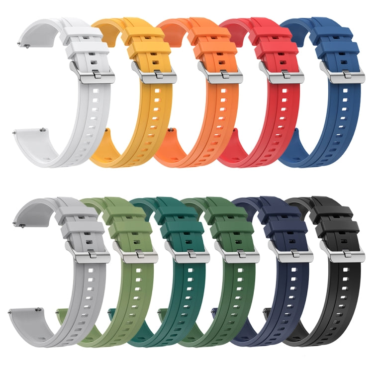 For Huawei Watch 4 Pro Tire Pattern Silver Buckle Silicone Watch Band(Green) - Watch Bands by PMC TechLife | Online Shopping South Africa | PMC TechLife