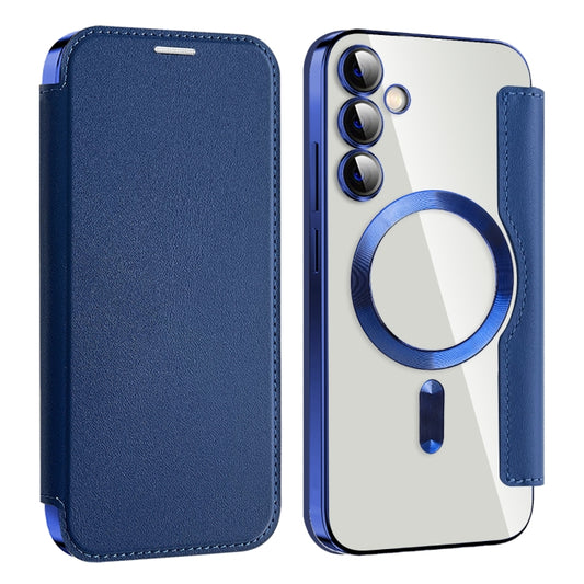 For Samsung Galaxy S23 FE 5G MagSafe Magnetic RFID Anti-theft Leather Phone Case(Dark Blue) - Galaxy S23 FE 5G Cases by PMC Jewellery | Online Shopping South Africa | PMC Jewellery