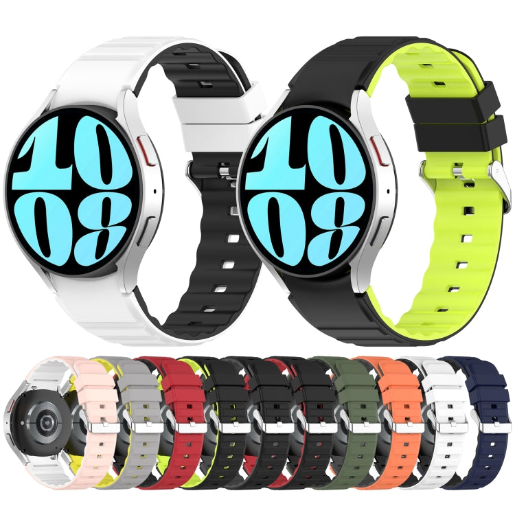 For Samsung Galaxy Watch 5 Two Color Horizontal Silicone Watch Band(Grey Yellow) - Watch Bands by PMC TechLife | Online Shopping South Africa | PMC TechLife
