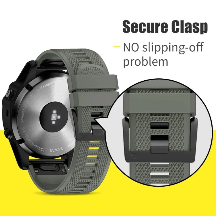 Compatible with Garmin Fenix 6 Pro 22mm Quick Release Silicone Watch Band(Grey) - Watch Bands by PMC TechLife | Online Shopping South Africa | PMC TechLife | Buy Now Pay Later Mobicred