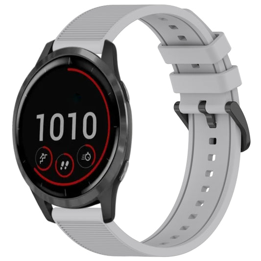 For Garmin Vivoactive 4 22mm Textured Silicone Solid Color Watch Band(Grey) - Watch Bands by PMC Jewellery | Online Shopping South Africa | PMC Jewellery