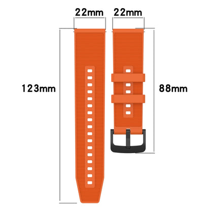 For Garmin Vivoactive 4 22mm Textured Silicone Solid Color Watch Band(Orange) - Watch Bands by PMC Jewellery | Online Shopping South Africa | PMC Jewellery