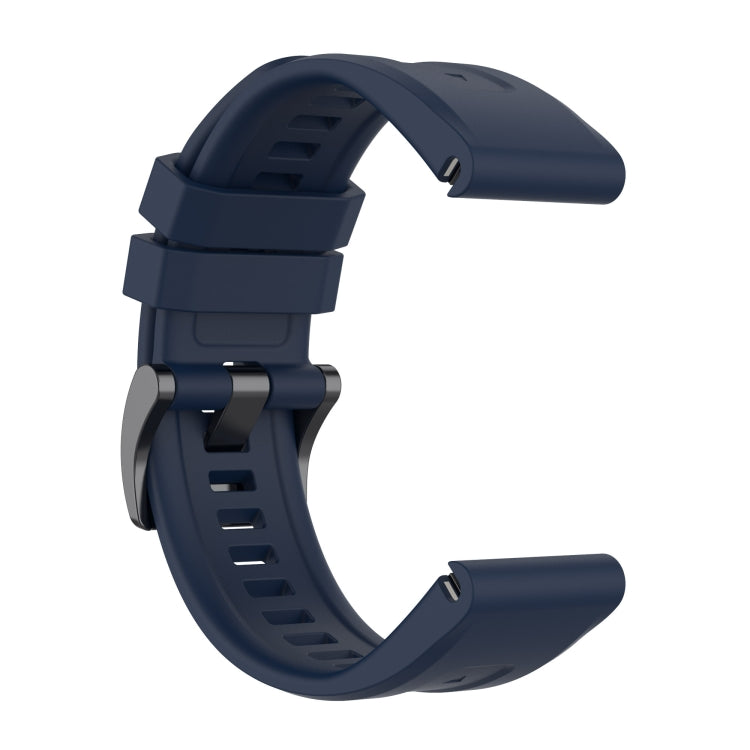 Compatible with Garmin Fenix 7 Pro Solid Color Black Buckle Silicone Quick Release Watch Band(Dark Blue) - free shipping - PMC TechLife - Order now!