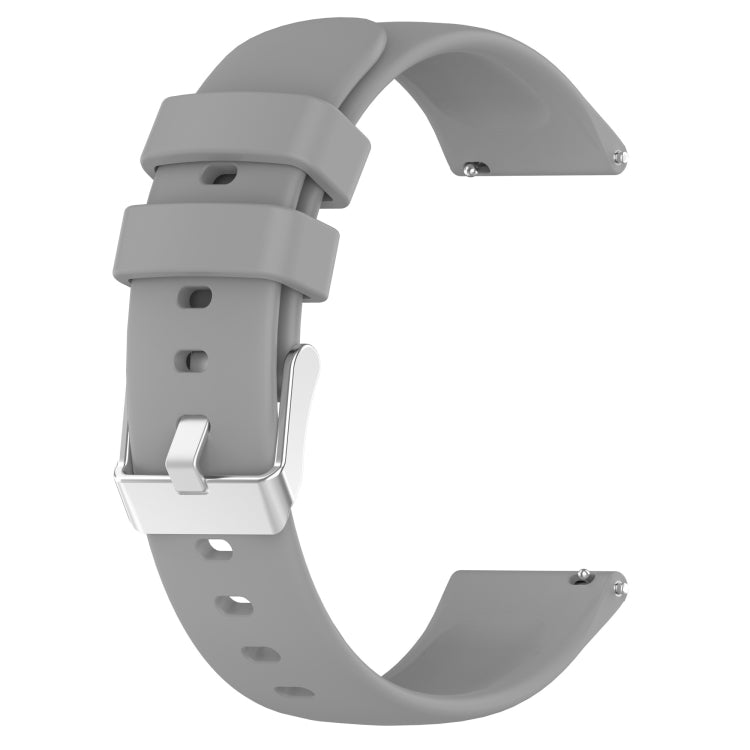For Samsung Galaxy Watch 5  40mm 20mm Smooth Solid Color Silicone Watch Band(Grey) - Watch Bands by PMC TechLife | Online Shopping South Africa | PMC TechLife | Buy Now Pay Later Mobicred