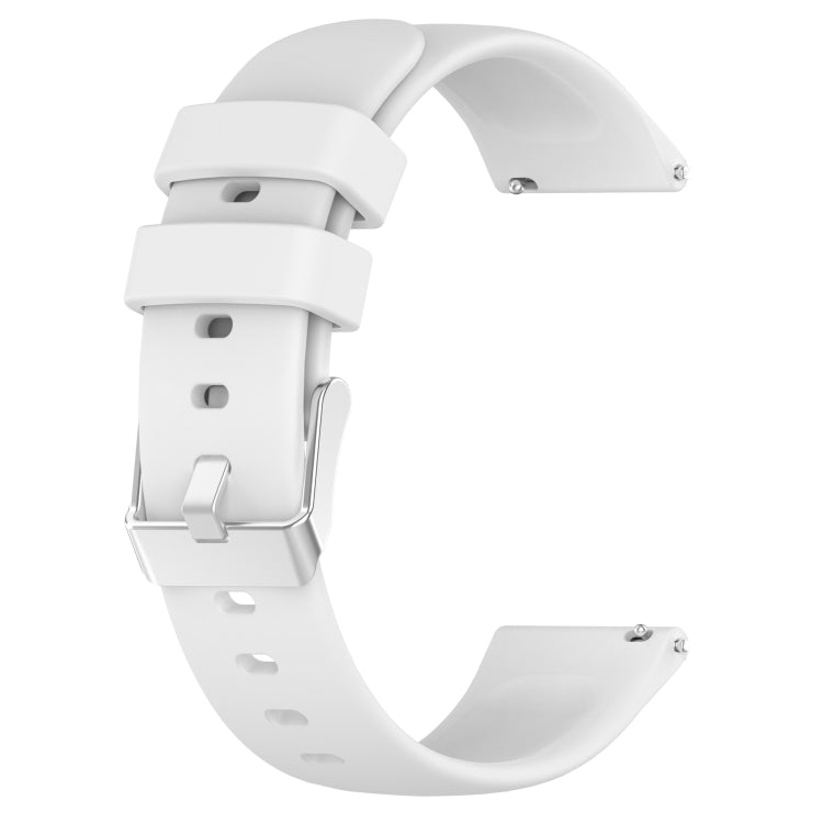 For Samsung Galaxy Watch 4 44mm 20mm Smooth Solid Color Silicone Watch Band(White) - Watch Bands by PMC TechLife | Online Shopping South Africa | PMC TechLife | Buy Now Pay Later Mobicred