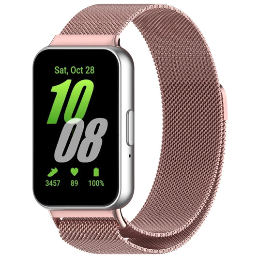 For Samsung Galaxy Fit 3 Milanese Metal Steel Mesh Watch Band(Pink) - Watch Bands by PMC Jewellery | Online Shopping South Africa | PMC Jewellery