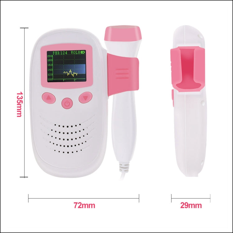 RZ-100S9 LED Fetal Doppler Ultrasound Sound Baby Heartbeat Detector Monitor Digital Prenatal Pocket Fetal Doppler Stethoscope - Heart Rate Monitoring by PMC Jewellery | Online Shopping South Africa | PMC Jewellery