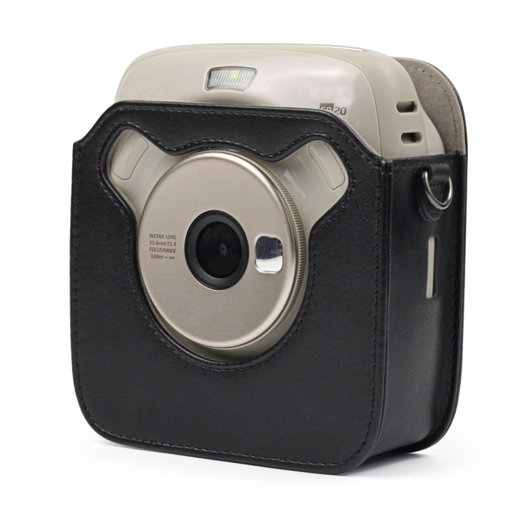 Full Body Camera PU Leather Case Bag with Strap for Fujifilm Instax Square SQ20(Black) - Leather Bag by PMC TechLife | Online Shopping South Africa | PMC TechLife