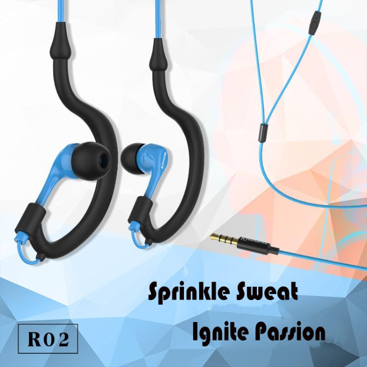 Kimmar R02 Sports Sweat Resistant Wired Earphone(Blue) - Sport Earphone by PMC Jewellery | Online Shopping South Africa | PMC Jewellery