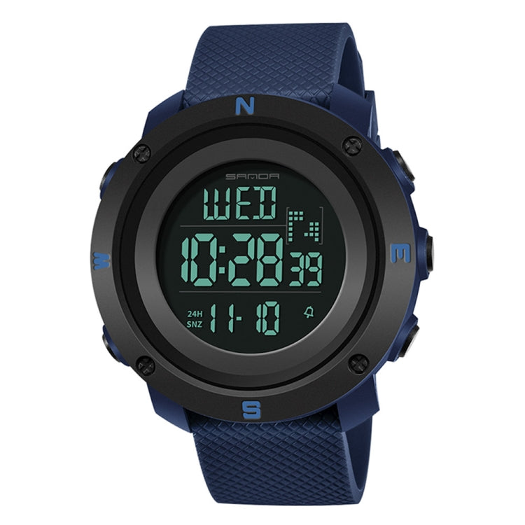 SANDA 361 Fashionable Night Light Sports Children Electronic Watch Multi Functional Personality Night Light Men Waterproof Watch(Blue) - Silicone Strap Watches by SANDA | Online Shopping South Africa | PMC Jewellery | Buy Now Pay Later Mobicred