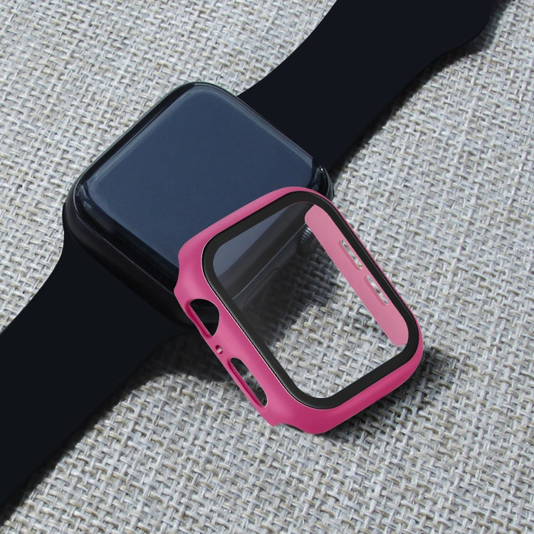 ENKAY Hat-prince Full Coverage PC Case + Tempered Glass Protector for Apple Watch Series 5 / 4 44mm(Rose) - Watch Cases by ENKAY | Online Shopping South Africa | PMC TechLife | Buy Now Pay Later Mobicred