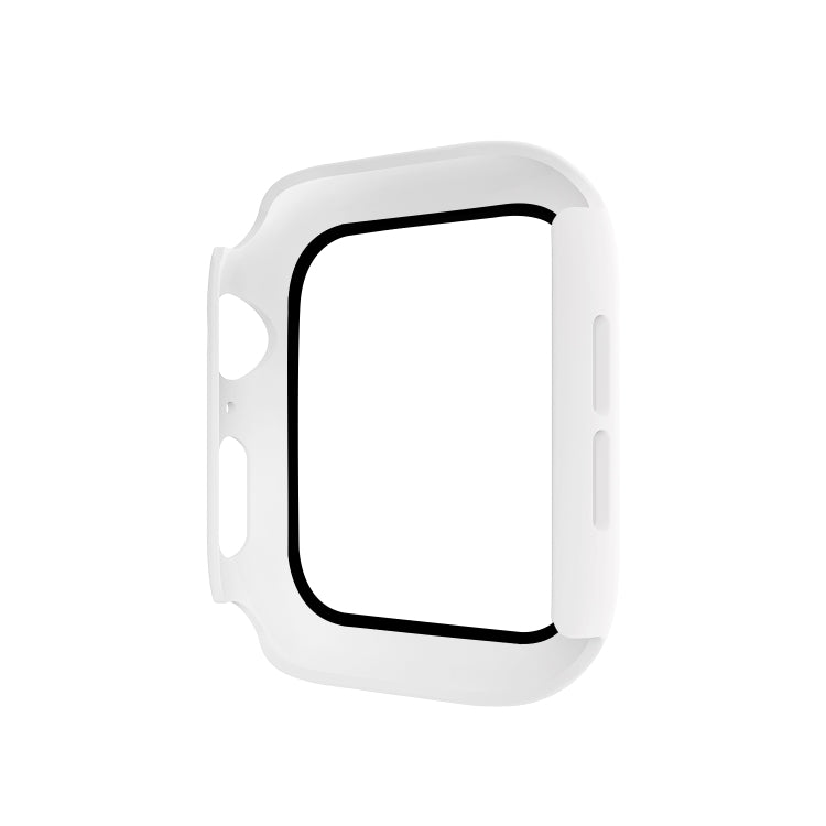 ENKAY Hat-prince Full Coverage PC Case + Tempered Glass Protector for Apple Watch Series 5 / 4 40mm(White) - Watch Cases by ENKAY | Online Shopping South Africa | PMC TechLife | Buy Now Pay Later Mobicred