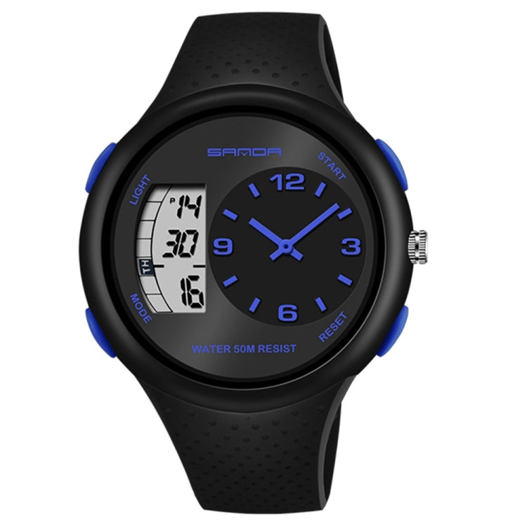 SANDA 763 Men Waterproof Student Watch Explosive Fashion Multi Functional Night light Outdoor Sports Personality Electronic Wrist Watch(Blue) - Sport Watches by SANDA | Online Shopping South Africa | PMC Jewellery | Buy Now Pay Later Mobicred