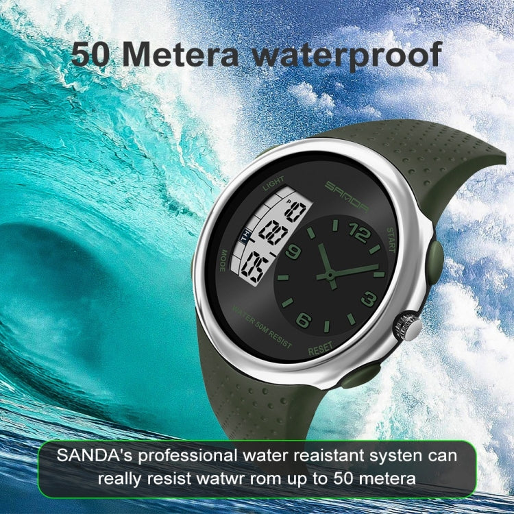 SANDA 763 Men Waterproof Student Watch Explosive Fashion Multi Functional Night light Outdoor Sports Personality Electronic Wrist Watch(Blue) - Sport Watches by SANDA | Online Shopping South Africa | PMC Jewellery | Buy Now Pay Later Mobicred