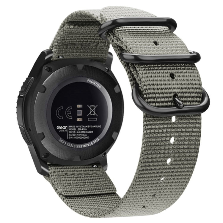 For Samsung Galaxy Watch Active 2 22mm / Gear S3 Nylon Three-ring Watch Band(Gray) - Watch Bands by PMC TechLife | Online Shopping South Africa | PMC TechLife | Buy Now Pay Later Mobicred