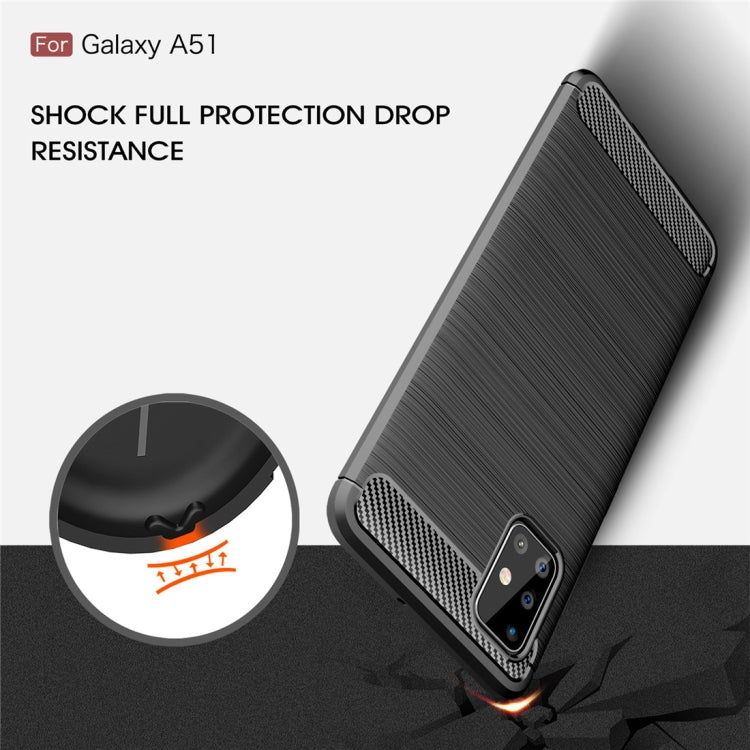 For Galaxy A51 Brushed Texture Carbon Fiber TPU Case(Navy Blue) - free shipping - PMC TechLife - Order now!