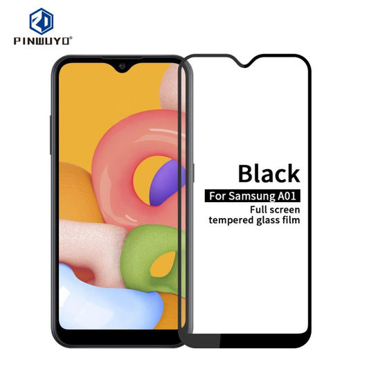 For Galaxy A01 PINWUYO 9H 2.5D Full Screen Tempered Glass Film(Black) - Galaxy Tempered Glass by PINWUYO | Online Shopping South Africa | PMC Jewellery | Buy Now Pay Later Mobicred