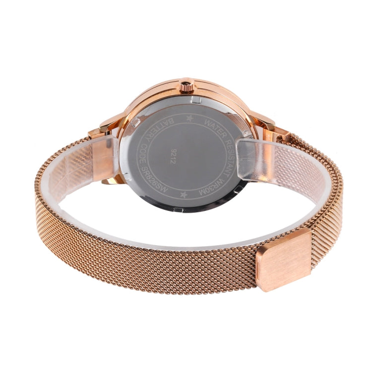 Skmei 9212 Fashion Lady Quartz Watch Student Female Temperament Waterproof Magnetic Suction Net Belt Watch(Flower Color) - Alloy Watches by SKMEI | Online Shopping South Africa | PMC Jewellery | Buy Now Pay Later Mobicred