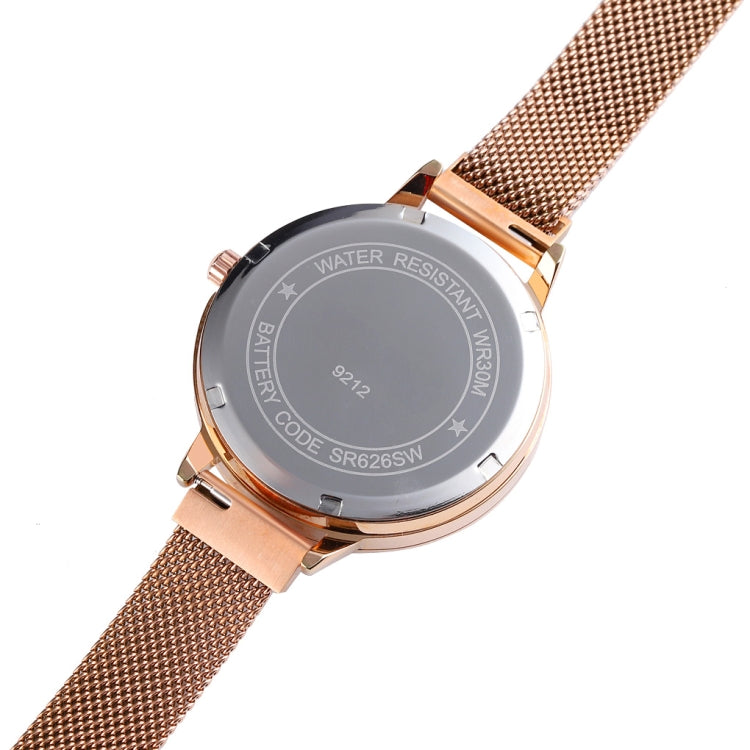 Skmei 9212 Fashion Lady Quartz Watch Student Female Temperament Waterproof Magnetic Suction Net Belt Watch(Flower Color) - Alloy Watches by SKMEI | Online Shopping South Africa | PMC Jewellery | Buy Now Pay Later Mobicred