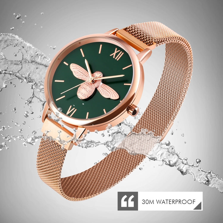 Skmei 9212 Fashion Lady Quartz Watch Student Female Temperament Waterproof Magnetic Suction Net Belt Watch(Flower Color) - Alloy Watches by SKMEI | Online Shopping South Africa | PMC Jewellery | Buy Now Pay Later Mobicred