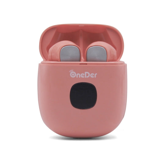 Oneder W16 TWS Bluetooth 5.0 Wireless Bluetooth Earphone with Charging Box, Support HD Call & LED Display Battery(Pink) - TWS Earphone by OneDer | Online Shopping South Africa | PMC Jewellery