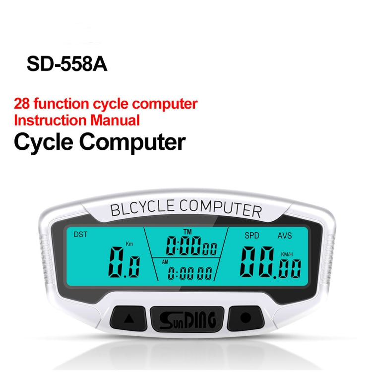 SUNDING SD-558A Bicycle Computer Wired Stopwatch Bicycle Speedometer Digital Odometer Rainproof LCD Backlight Stopwatch - free shipping - PMC TechLife - Order now!