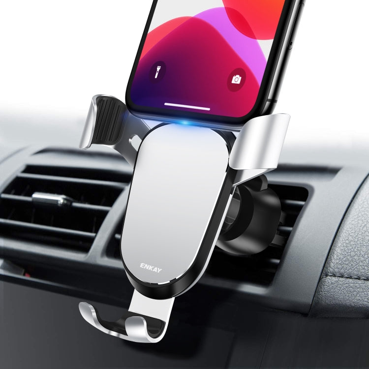 ENKAY ENK-CM101 Automatic Induction Gravity Car Mount Rotation Car Air Vent Mount Phone Holder(Silver) - Car Holders by ENKAY | Online Shopping South Africa | PMC Jewellery