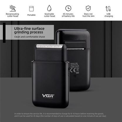 VGR V-390 5W USB Portable Reciprocating Electric Shaver (Black) - Electric Shavers by VGR | Online Shopping South Africa | PMC Jewellery