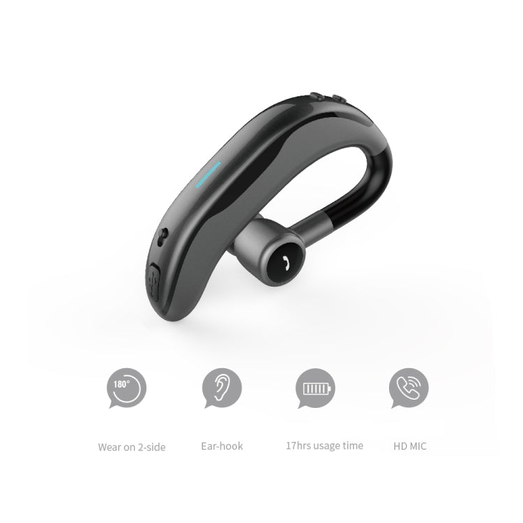 Car Handfree Wireless Ear-hook Bluetooth Earphone with Microphone(Black Green) - Bluetooth Earphone by PMC TechLife | Online Shopping South Africa | PMC TechLife