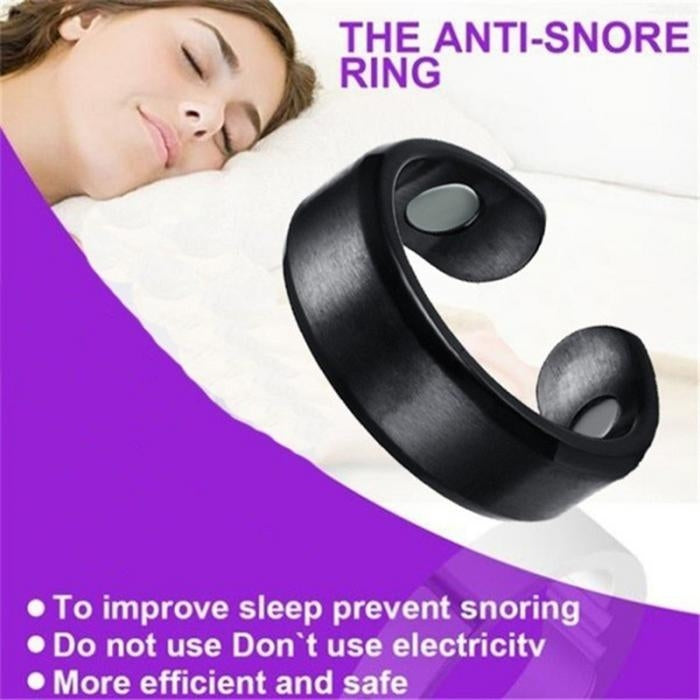 Acupressure Anti Snore Ring Treatment Reflexology Anti Snoring Apnea Sleeping Device(Black) - Anti Snoring Tools by PMC Jewellery | Online Shopping South Africa | PMC Jewellery