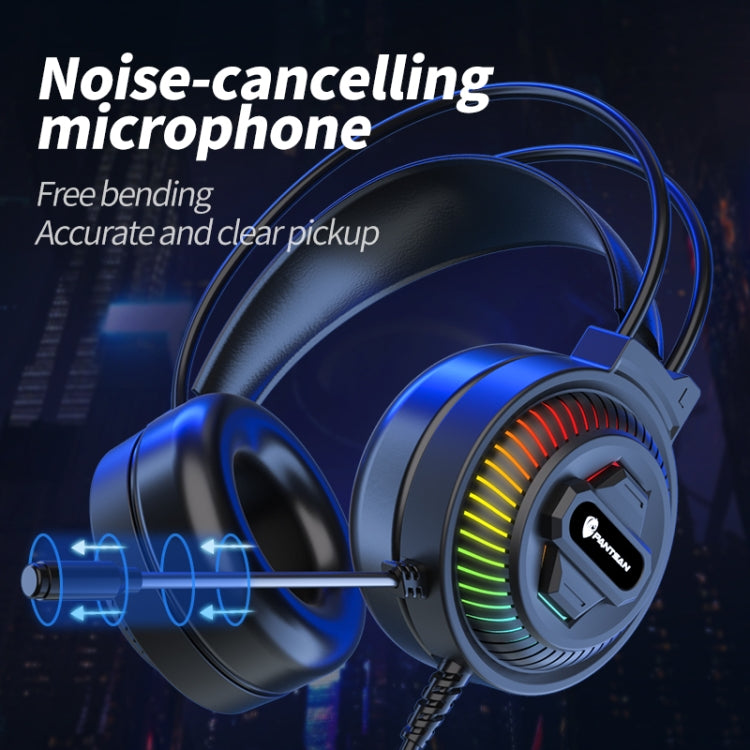 PANTSAN PSH-400 USB Computer Head-Mounted Luminous RGB Wired Headset, Specification:3.5mm Black - free shipping - PMC TechLife - Order now!