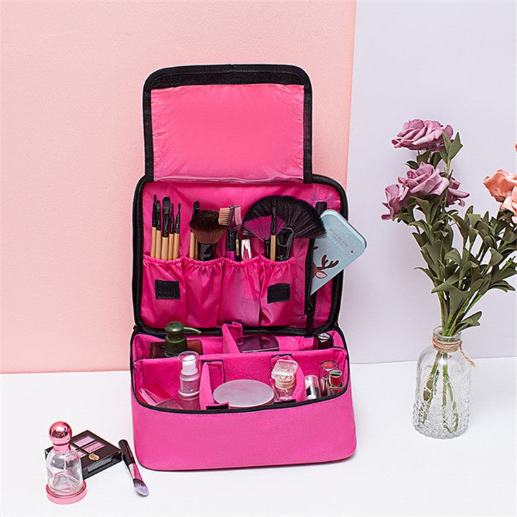 Cosmetic Bag Large Capacity Simple Wash Bag Travel Waterproof Portable Cosmetic Storage Bag, Style:Pocket(Rose Red) - Storage Boxes by PMC Jewellery | Online Shopping South Africa | PMC Jewellery